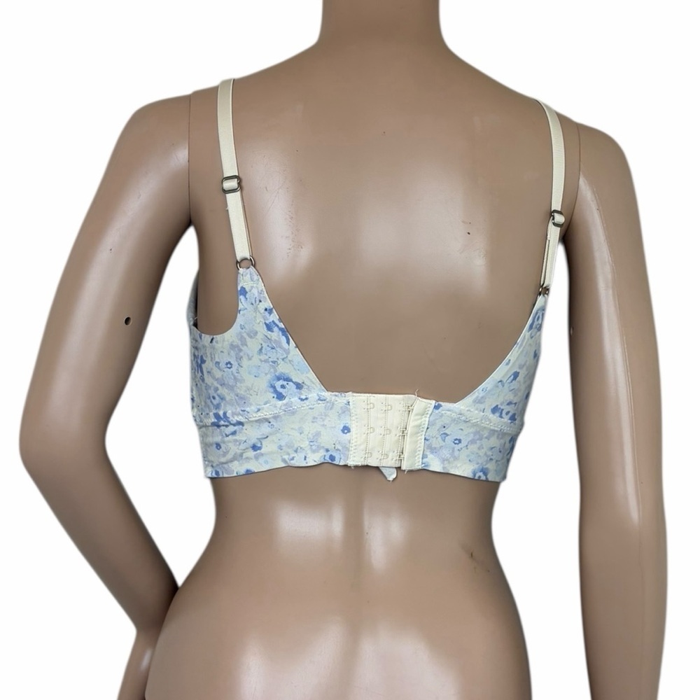 LUCKY BRAND 1 SLATE BLUE 1 CREAM FLORAL BRA  34C - Picture 2 of 3